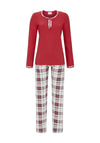 Ringella Check Panel Pyjama Set, Red