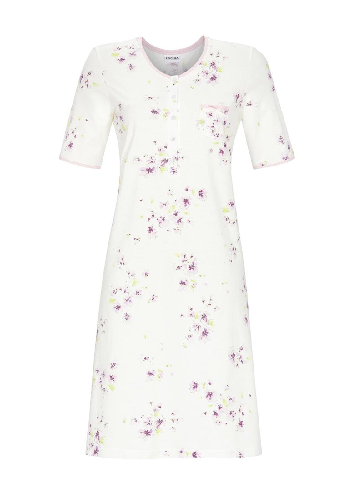 Ringella Floral Buttoned Nightdress, Pink Multi