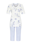 Ringella Floral Capri Pyjama Set, Blue Multi