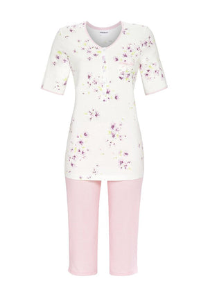 Ringella Floral Capri Pyjama Set, Pink Multi