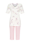 Ringella Floral Capri Pyjama Set, Pink Multi