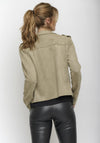 Rino & Pelle Balou Faux Suede Biker Jacket, Khaki