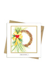 Rita Oates Artist Christmas Wreath, Christmas Greeting Card