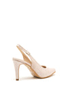 Pomares Suede Shimmer Sling Back Court Shoes, Dream Nude