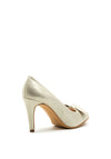Pomares Modern Bow Shimmer Court Shoe, Gold