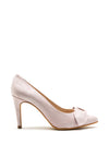 Pomares Modern Bow Shimmer Court Shoe, Pink