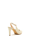 Pomares Suede Shimmer Sling Back Court Shoes, Gold