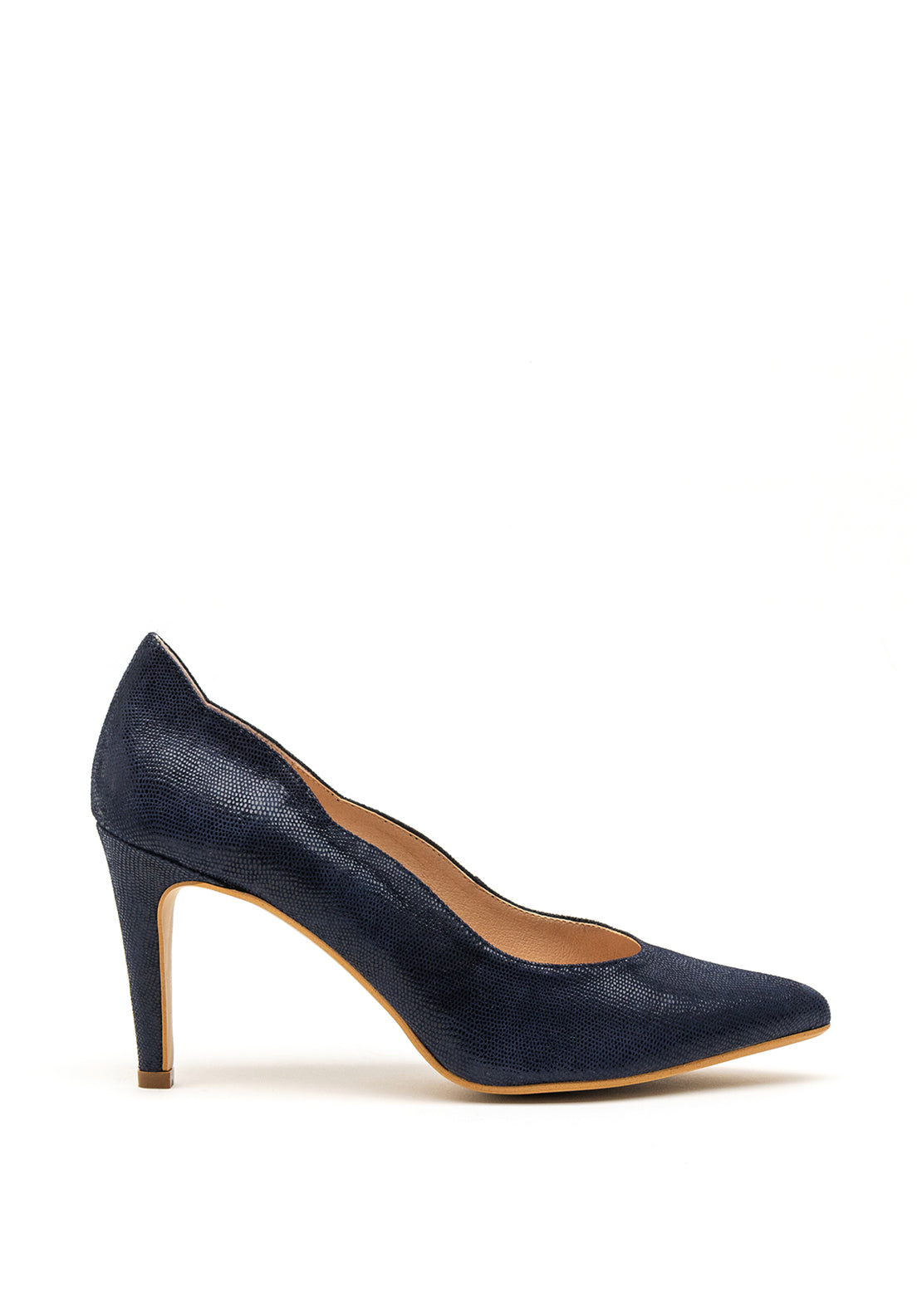 Pomares Faux Suede Court Shoes, Navy - McElhinneys