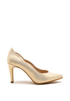 Pomares Scallop Edging Court Shoe, Gold Shimmer