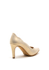 Pomares Scallop Edging Court Shoe, Gold Shimmer