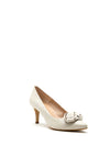 Pomares Knot Bow Shimmer Court Shoe, Gold