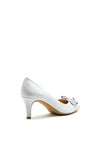 Pomares Knot Bow Shimmer Court Shoe, Silver