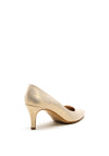 Pomares Shimmer Metallic Low Heel Court Shoes, Gold