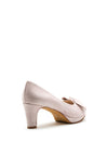 Pomares Modern Bow Shimmer Peep Toe Shoe, Pink