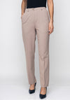 Robell Pia Comfort Fit Straight Leg Trousers, Beige