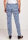 Robell Bella Animal Print Full Length Stretch Trousers, Navy