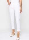 Robell Bella 09 Turn Up Cropped Trousers, White