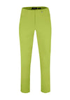Robell Bella 09 Turn Up Ankle Grazer Trousers, Lime Green