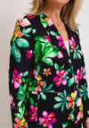 Robell Linda Flower Print Blazer, Black