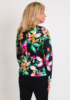 Robell Linda Flower Print Blazer, Black