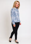 Robell Happy Denim Animal Print Effect Jacket, Blue & White