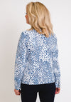 Robell Happy Denim Animal Print Effect Jacket, Blue & White
