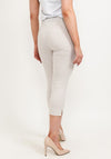 Robell Rose 07 Striped Slim Fit Capri Trousers, Beige & White