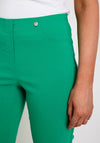 Robell Bella 09 Turn Up Ankle Grazer Trousers, Green