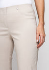 Robell Bella 09 Turn Up Crop Trousers, Beige