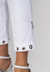 Robell Rose 09 Rivet Trim Cropped Trousers, White