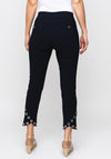 Robell Rose 09 Rivet Trim Cropped Trousers, Navy