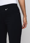 Robell Rose 09 Rivet Trim Cropped Trousers, Navy