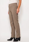 Robell Marie Stretch Slim Fit Trousers, Taupe