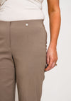Robell Marie Stretch Slim Fit Trousers, Taupe