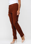 Robell Bella Full Length Stretch Trousers, Rust