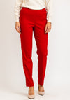 Robell Bella Full Length Slim Leg Trousers, Winter Red