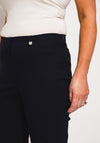 Robell Bella Full Length Stretch Trousers, Navy