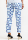 Robell Bella 09 Ankle Grazer Printed Trousers, Blue Multi