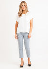Robell Bella 09 Polka Dot Slim Cropped Trousers, Silver Grey