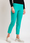 Robell Bella 09 Turn Up Cropped Trousers, Jade Green