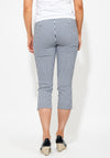 Robell Rose 07 Cropped & Striped Stretch Trouser, White & Navy