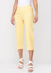 Robell Marie 07 Stretch Crop Trousers, Pale Yellow