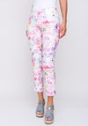 Robell Rose 09 Floral Print Super Slim Capri Trouser, Multi