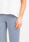 Robell Rose 07 Printed Slim Fit Capri Trousers, Navy