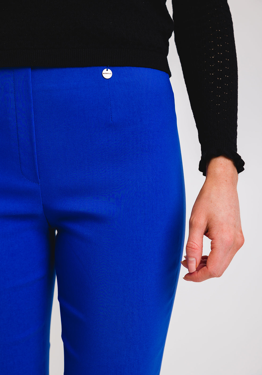 Robell Lena Slim Fit Stretch Cropped Trousers, Royal Blue