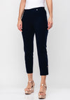 Robell Lena 09 Slim Fit Stretch Cropped Trousers, Navy