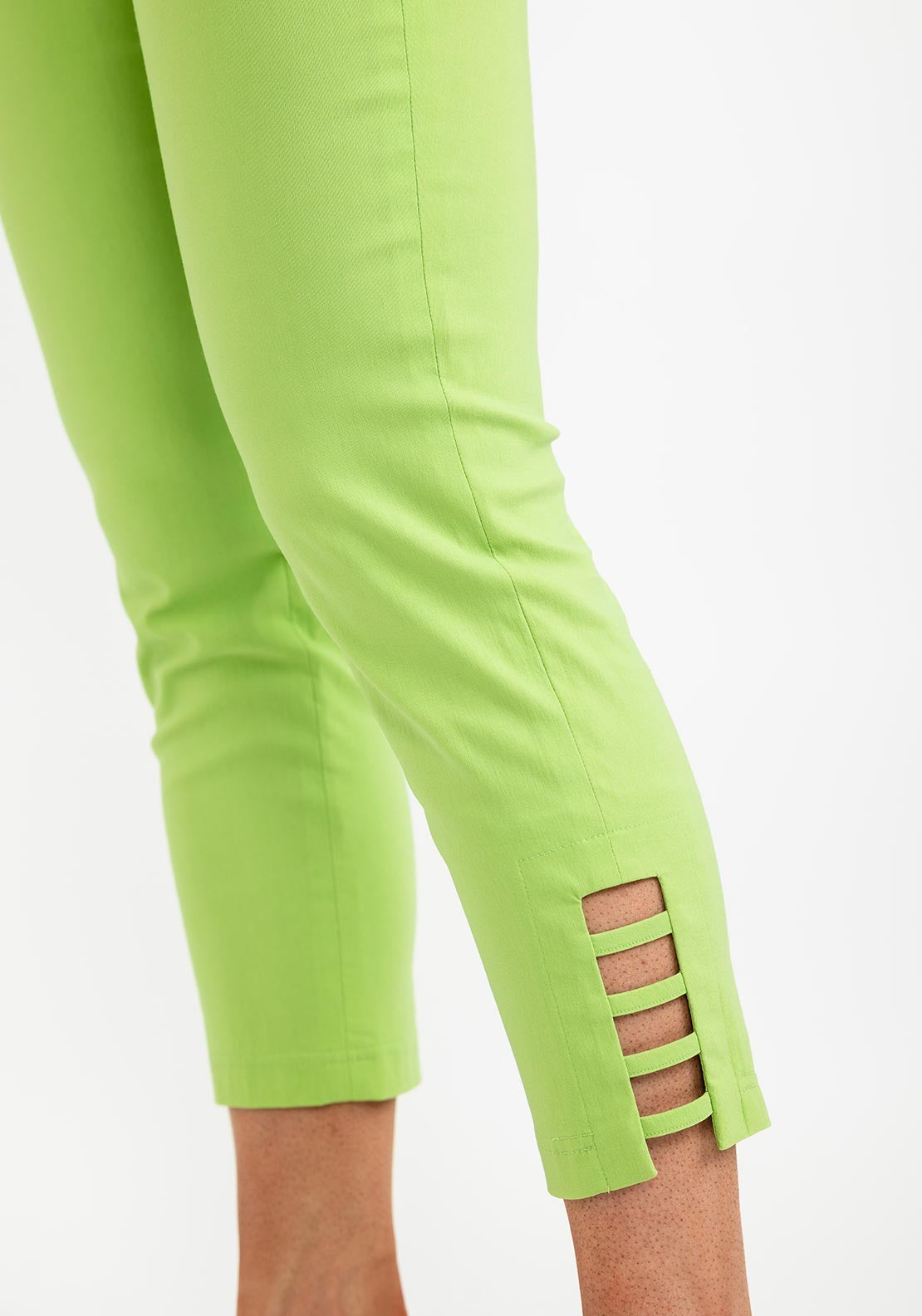 Robell Lena 09 Slim Fit Stretch Cropped Trousers, Kiwi