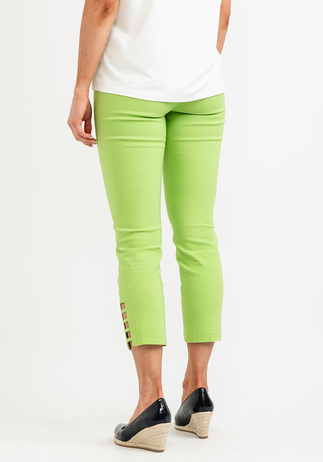Robell Lena 09 Slim Fit Stretch Cropped Trousers, Kiwi