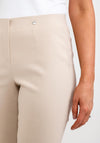 Robell Marie Full Length Slim Leg Trousers, Beige