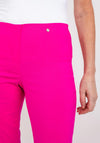 Robell Marie Full Length Slim Leg Trousers, Cabaret Pink